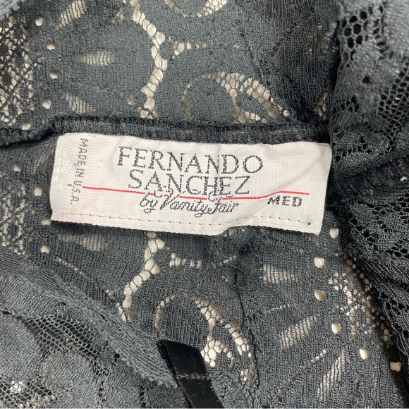 🔥Vintage Fernando Sanchez Silk Blend Nightgown Lace Bodice Full Length Sz S/M - Picture 10 of 14